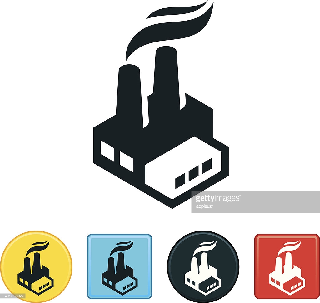 Factory icon solid pictogram Royalty Free Vector Image