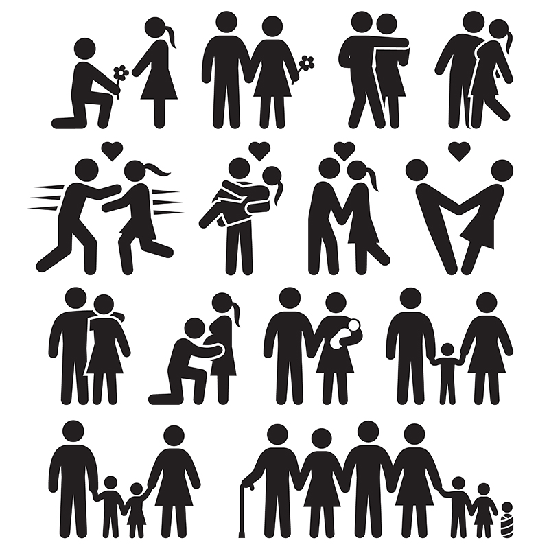 Variety of family icons Vector | Free Download