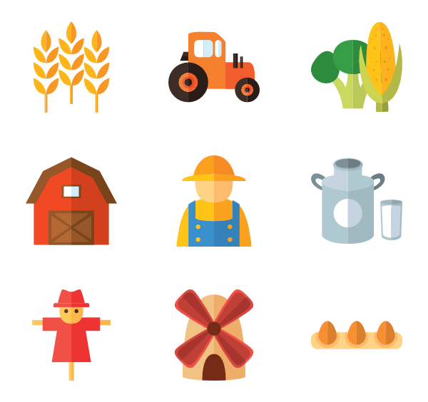 Green farm icons Vector | Free Download