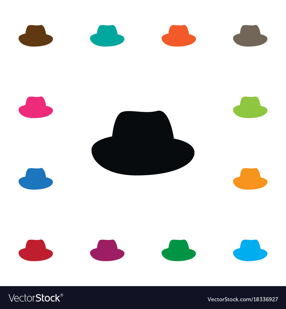Fedora hat sketch icon for web, mobile and infographics. Hand 