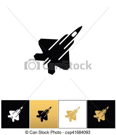 Armed fighter jet icon simple style Royalty Free Vector