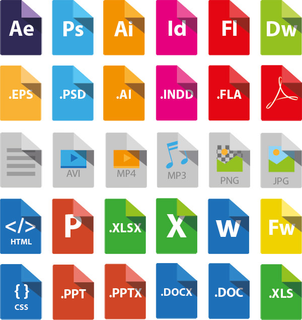 Flat File Type Icons Vol. 1  GraphicLoads