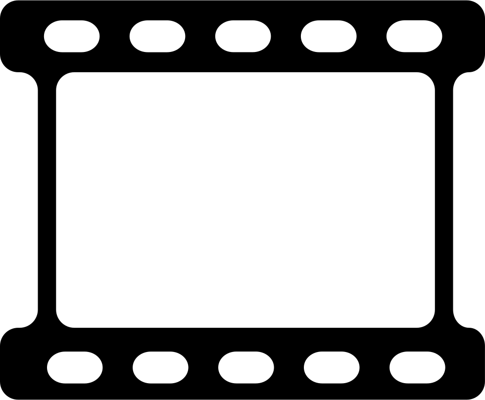 Film strip with a triangle inside Icons | Free Download