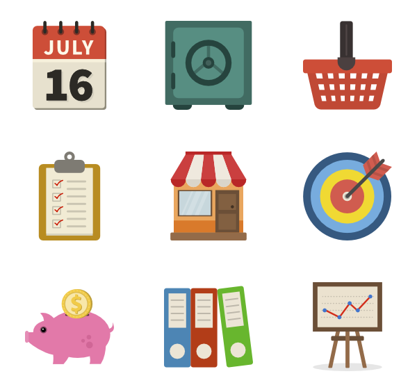 Flat Finance Iconset (50 icons) | GraphicLoads