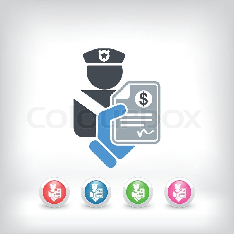 Parking fine icon in flat style isolated on white eps vectors 