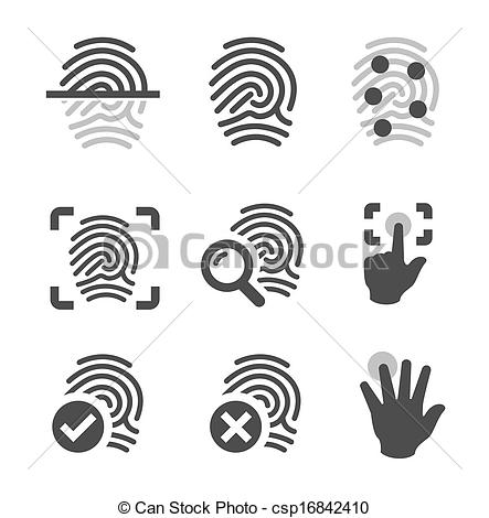 Fingerprint scanner icon. Vector illustration. | Stock Vector 