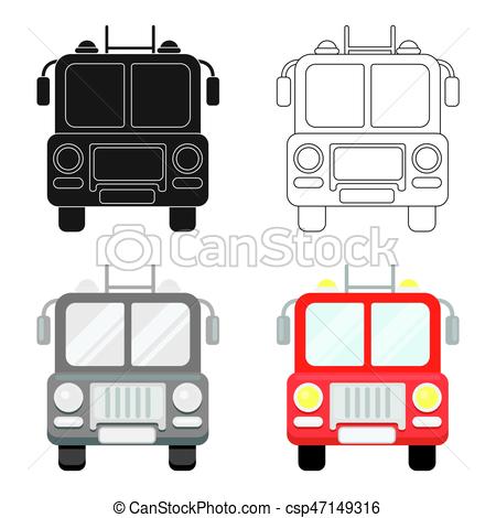 Fire Truck Icon In Cartoon Style On A White Background Royalty 