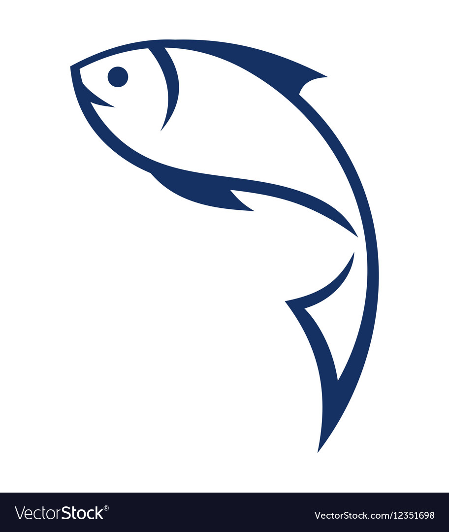 Fish or seafood flat icon for food apps and websites Stock image 