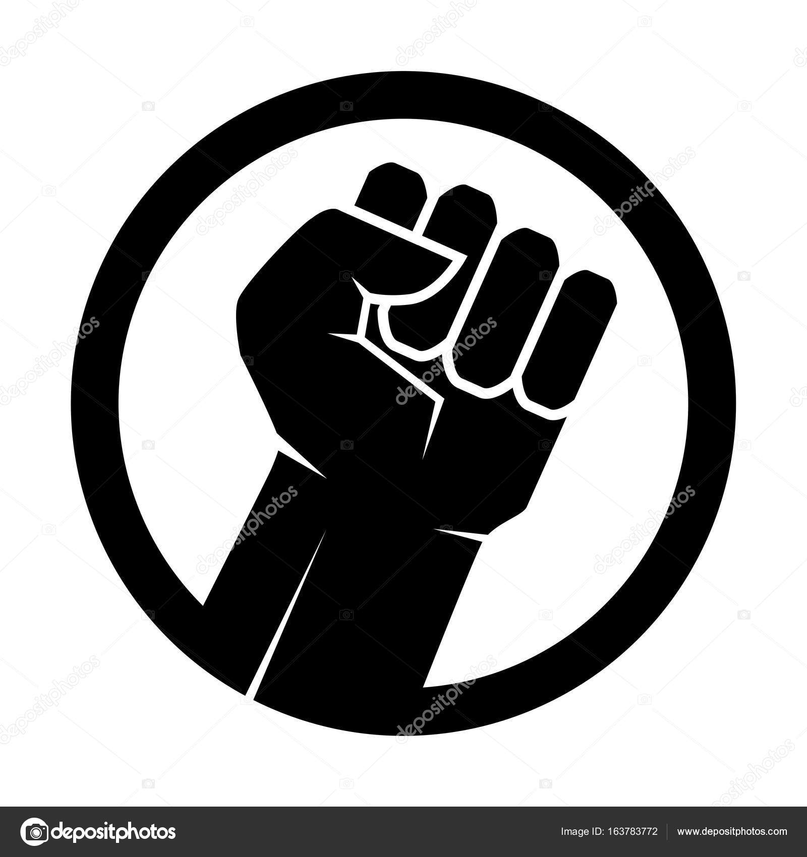 A hand clenched into a fist icon Royalty Free Vector Image
