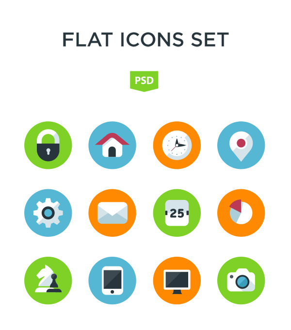 20 Flat Mobile Icons Designs for Your Inspiration - Hongkiat