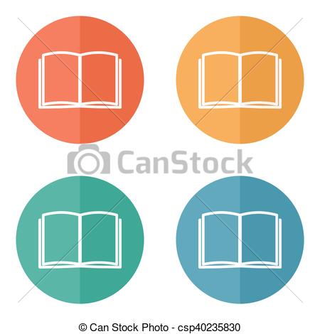 Book flat icon with hand reading person concept vector 