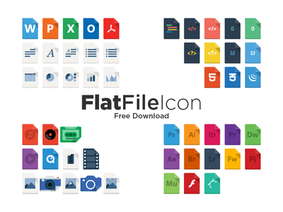 Flat file types in color - Icon Deposit