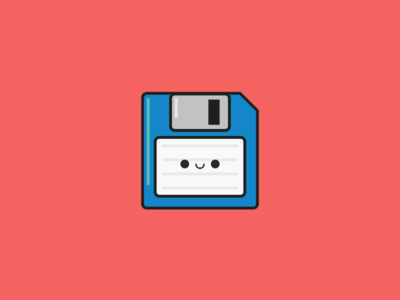 Vector for free use: Flat floppy disk icon