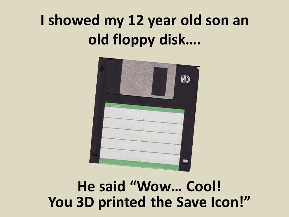 Since many in the younger generation do not know what a floppy 
