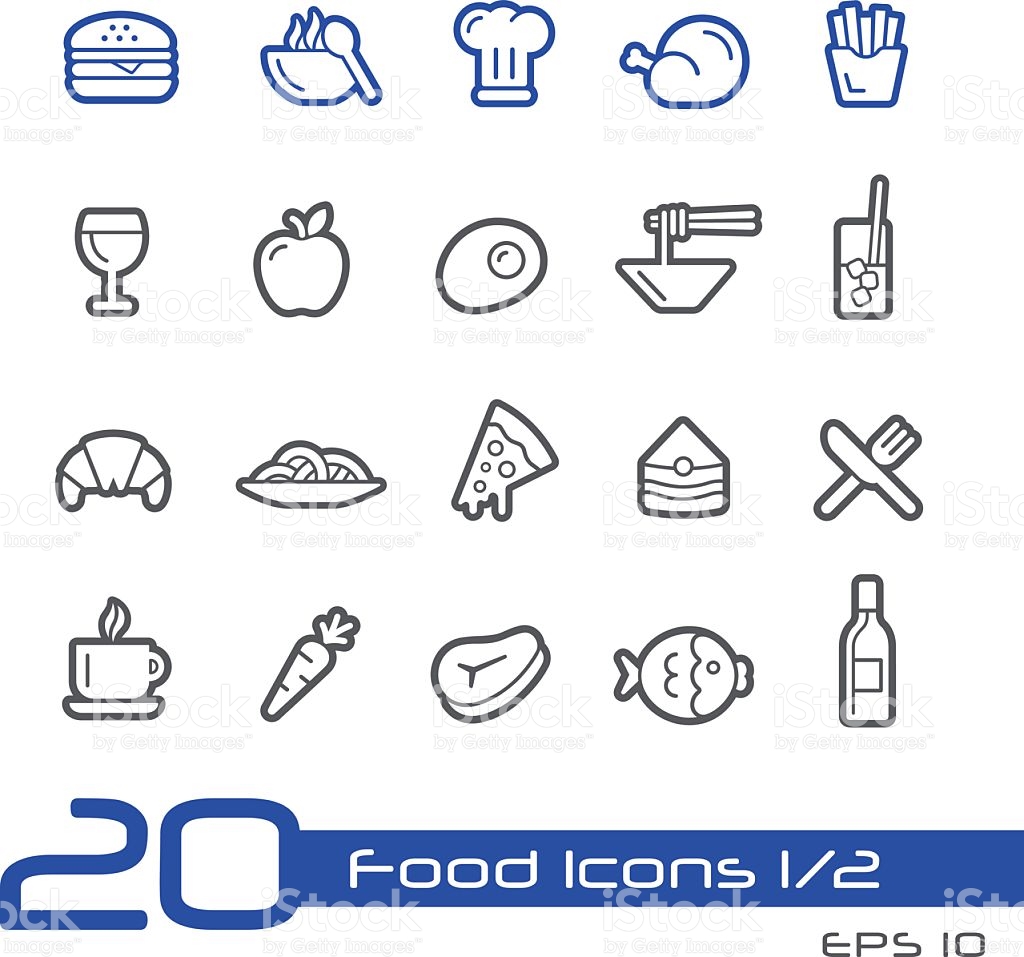 Food Icon Set Stock Vector Art  More Images of 2015 500481532 