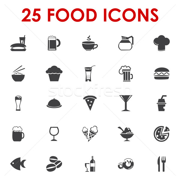 Set Of Kitchen, Cooking And Food Icons Royalty Free Cliparts 