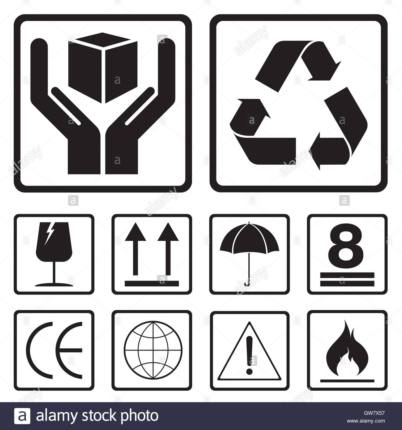 Fragile icons set.Vector Fragile box icon isolated on a background 