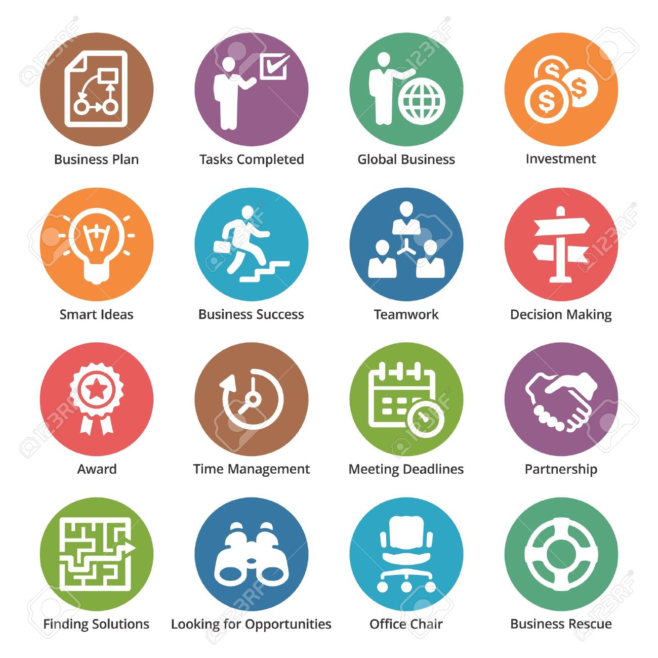 Free Business  Finance Vector Icon Set | Downloadable