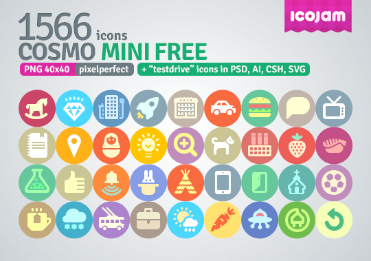 Free flat round icons set  60 icons, by RoundIcons.com | PNG 