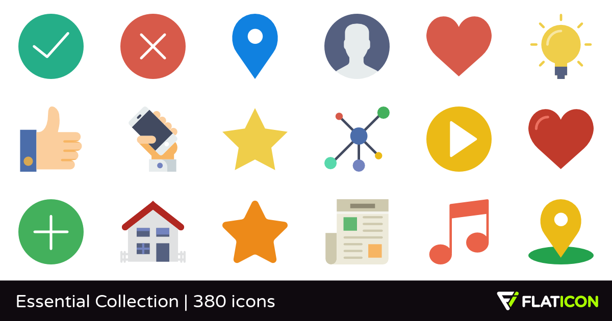 Essential Collection 380 free icons (SVG, EPS, PSD, PNG files)
