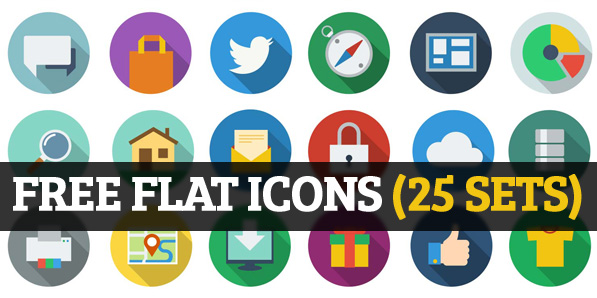 Flat icon set Vector | Free Download
