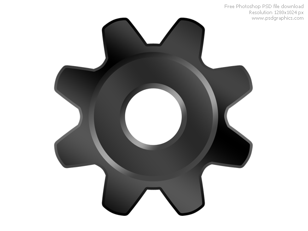 Black Gear Wheels Free Vector Icon