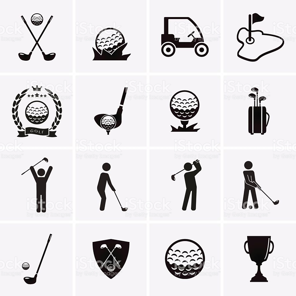 Golf Icons Stock Vector Art  More Images of Activity 544130522 