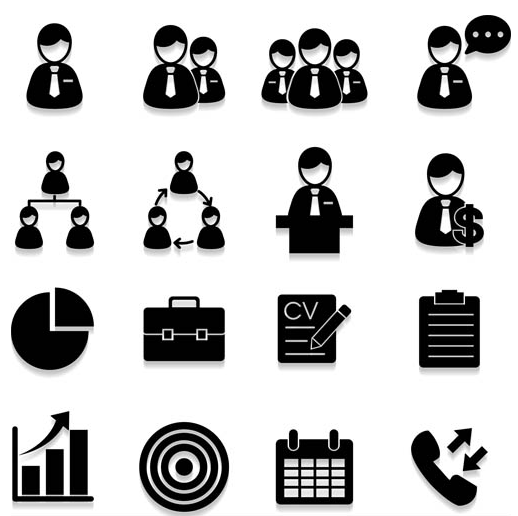 Business People Vector Icon Set Free Vector / 4Vector