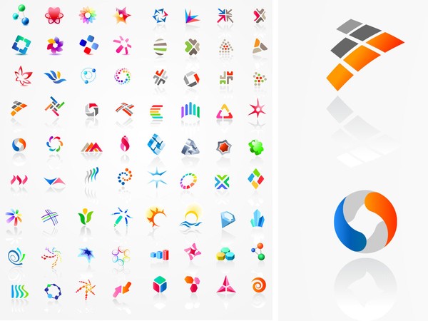 Logo icons collection with 3d design vectors stock in format for 