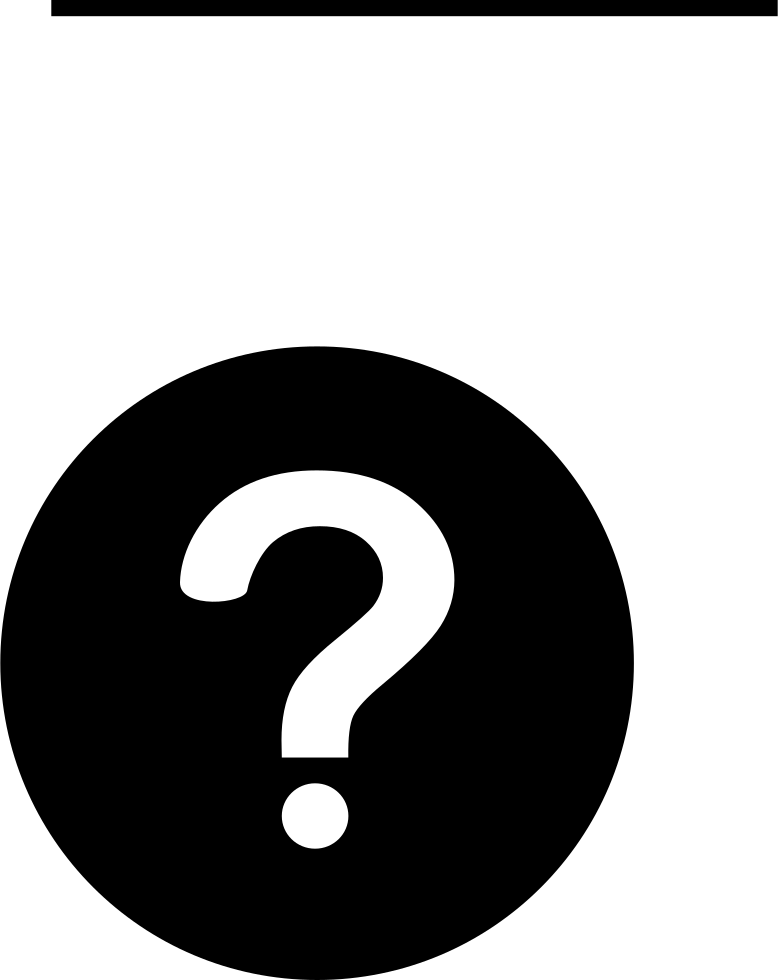 Question mark on a circular black background - Free signs icons