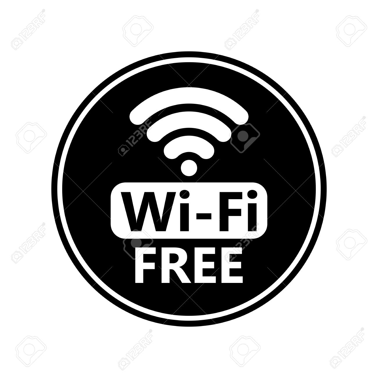 Thin line free wifi icon Royalty Free Vector Image