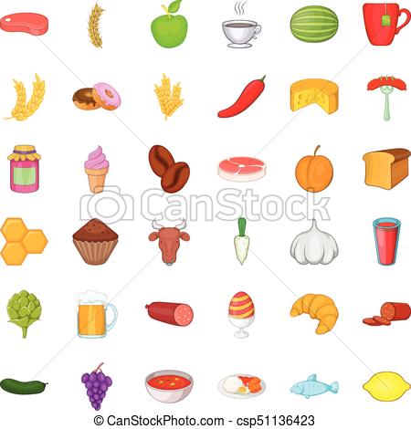 Food icon set stock vector. Illustration of restaurant - 9362145