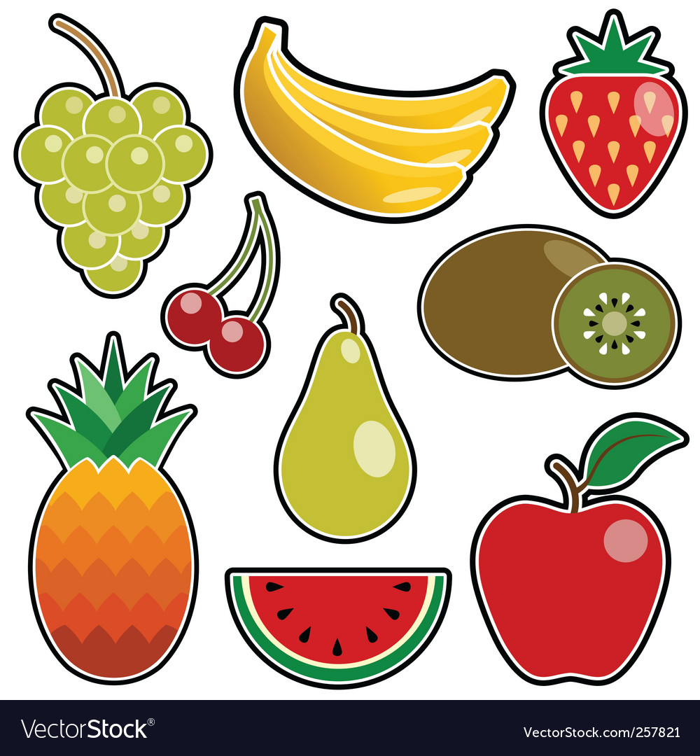 Fruit icons stock vector. Illustration of fruits, clip - 14219130