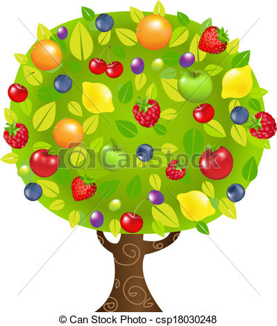 Tree Fruit Icons Free vector in Adobe Illustrator ai ( .AI 