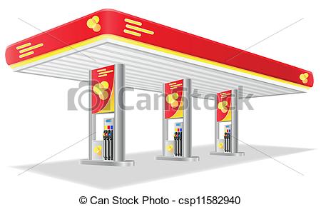 Black icon with gun for fuel pump - gas station sign | Stock 