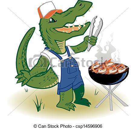 Gator or alligator wearing sunglass. Cartoon image of a clip 