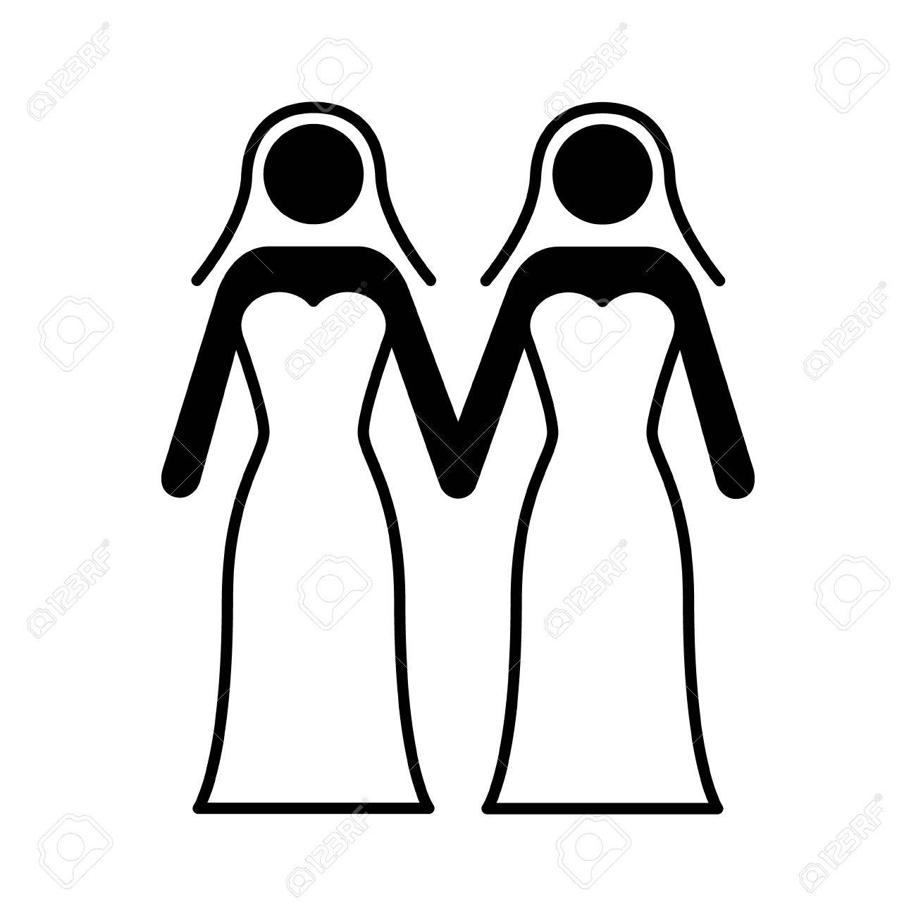 Gay marriage. Illustration of a gay couple dressed in stock 