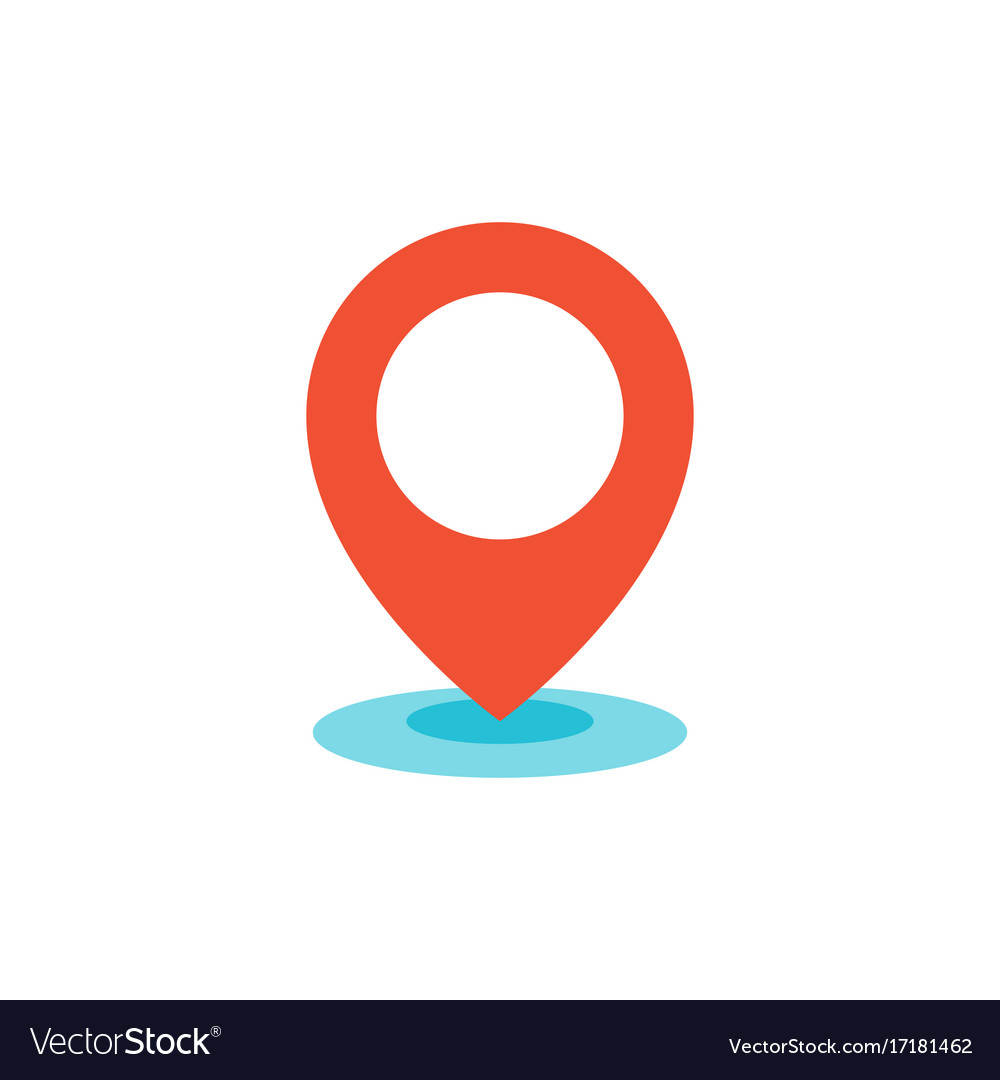 Geo location pin icon flat Royalty Free Vector Image