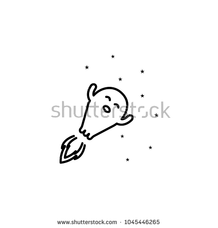 Sweet Ghost Icon Element Ghost Elements Stock Vector 1045456177 