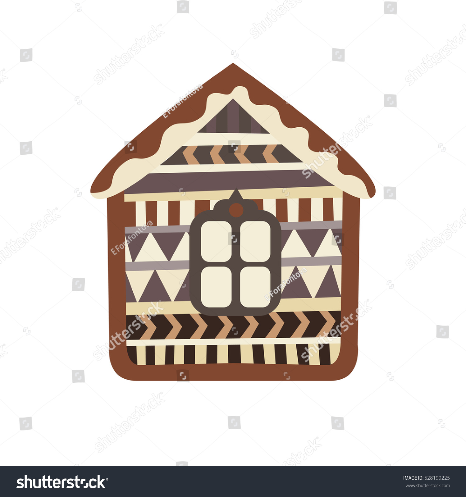 Christmas icons. Colorful christmas gingerbread house icons eps 