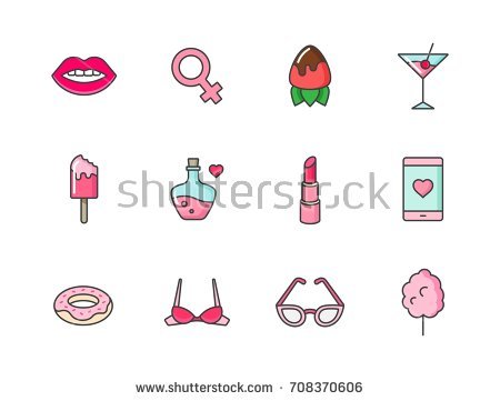 Girly beach icons | Ilustraciones de stock | iStockphoto.com