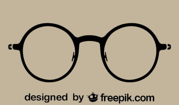 Retro glasses. Sunglasses black silhouettes. Eye glasses icon 