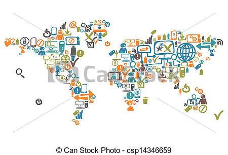 Global World Map Vector Icon Isolated Stock Vector 523827514 