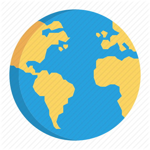 Globe With Pin. Single Flat Color Icon. Vector Illustration 