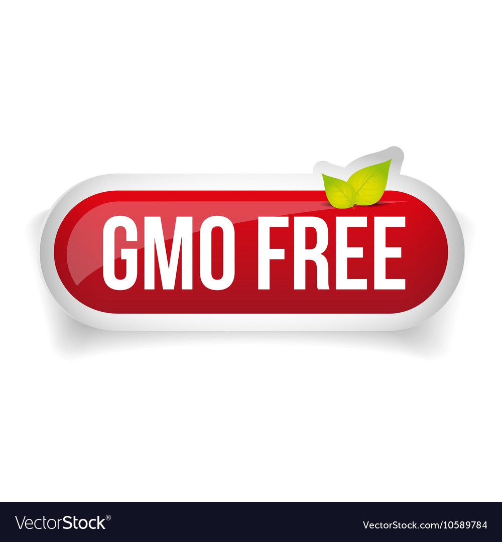 Non GMO Or GMO Free Food Packaging Seal Or Sticker Flat Icon 
