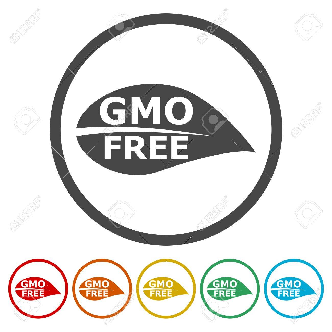 GMO free icon design. Non GMO symbol design. Non Genetically 