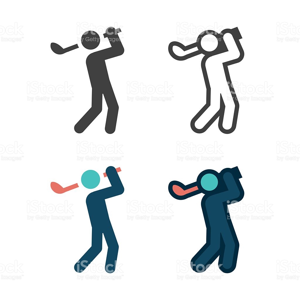 Clipart of Golf swing. Isolated vector silhouette k25369611 
