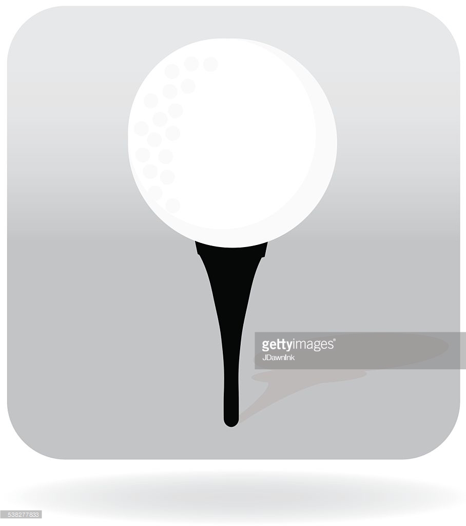 Royalty Free Silhouette Black And White Golf Tee Icon Vector Art 