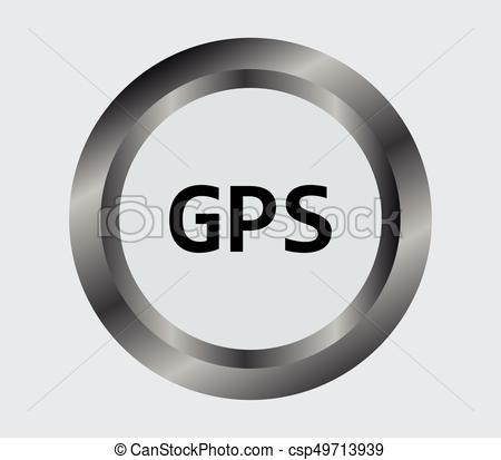Map pointer icon. GPS location symbol. Gray flat button with 