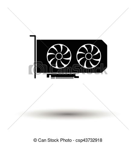 Gpu icon. black background with white. vector illustration. vector 